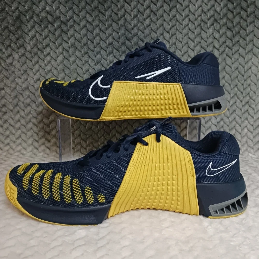 Nike Metcon 9 TB Michigan Men's Workout Training Shoes Navy Blue Yellow Sz 9.5